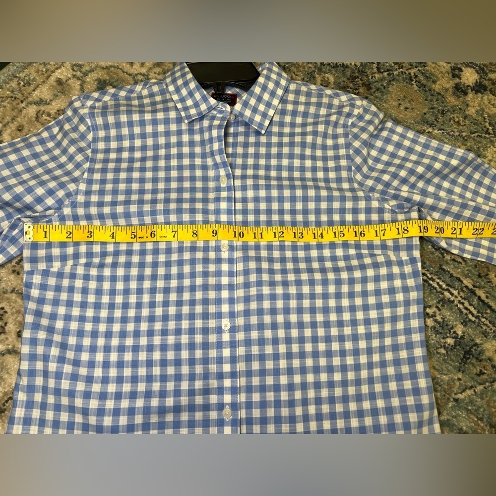 UNTUCKit Women’s Blue Gingham Shirt - Picture 6 of 7